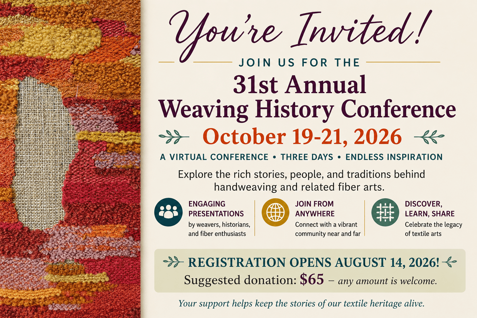weaving history conference header
